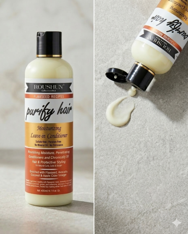 Roushun Graines de lin – Définition Boucles (Après-Shampoing)