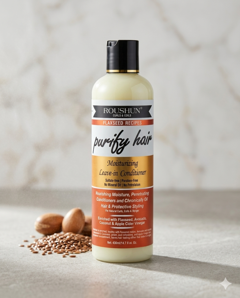Roushun Graines de lin – Définition Boucles (Après-Shampoing)